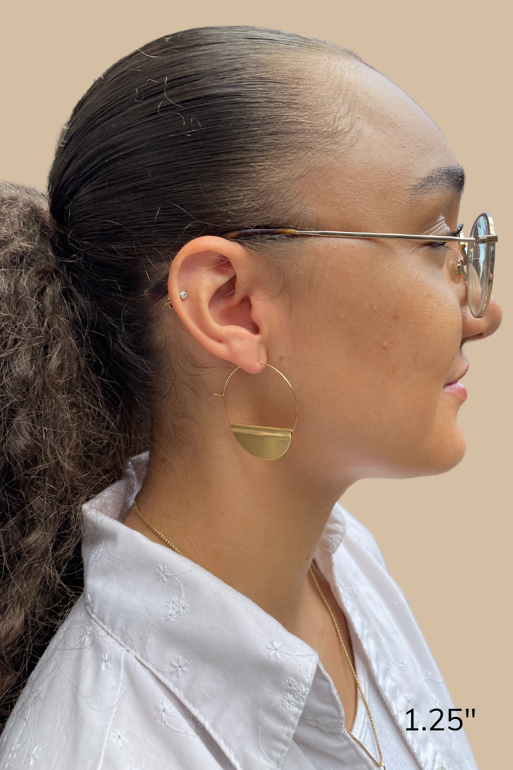 Half Moon Hoop Earrings