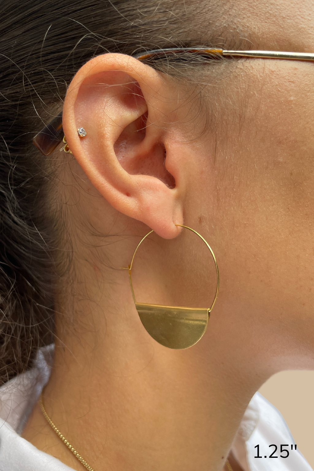 Half Moon Hoop Earrings
