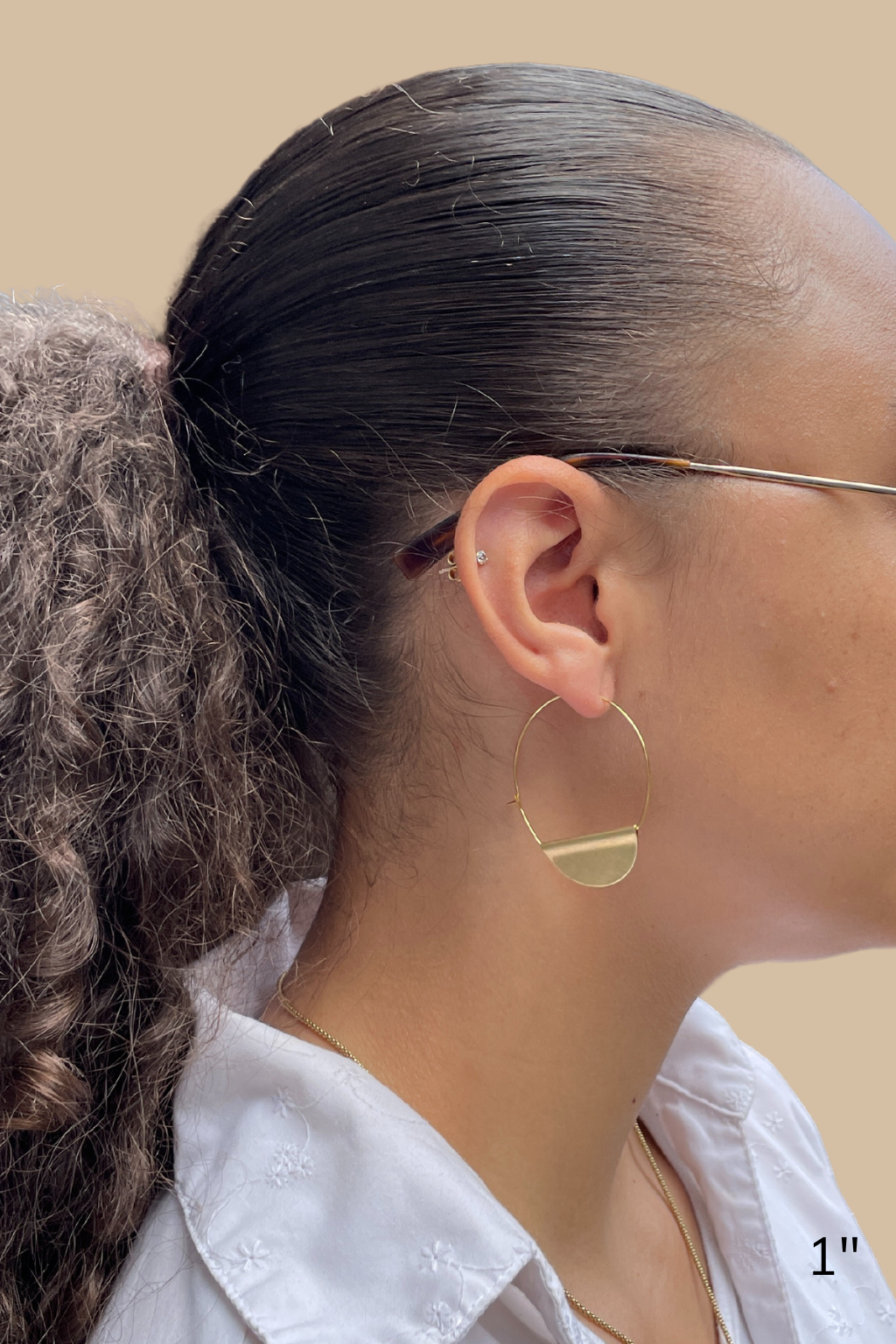 Half Moon Hoop Earrings