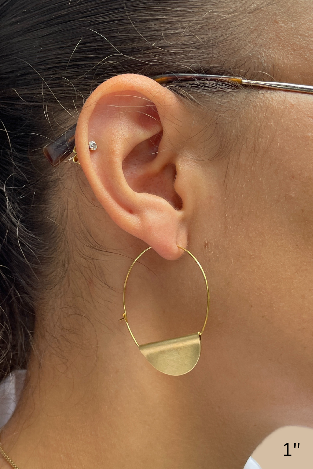 Half Moon Hoop Earrings