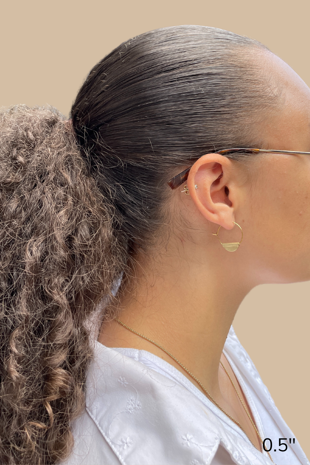 Half Moon Hoop Earrings