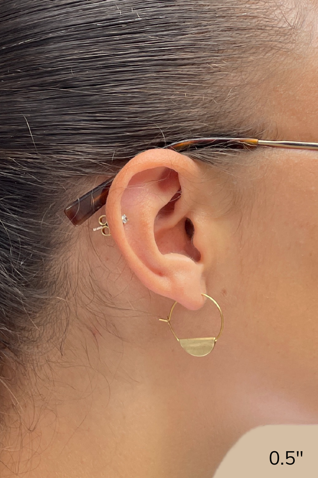 Half Moon Hoop Earrings