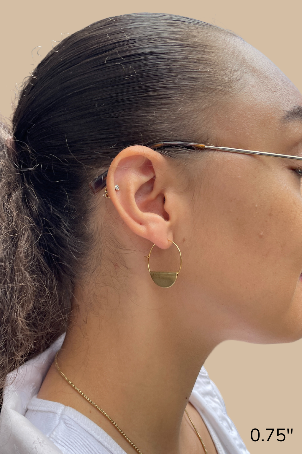 Half Moon Hoop Earrings