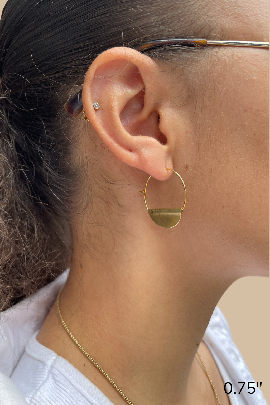 Half Moon Hoop Earrings