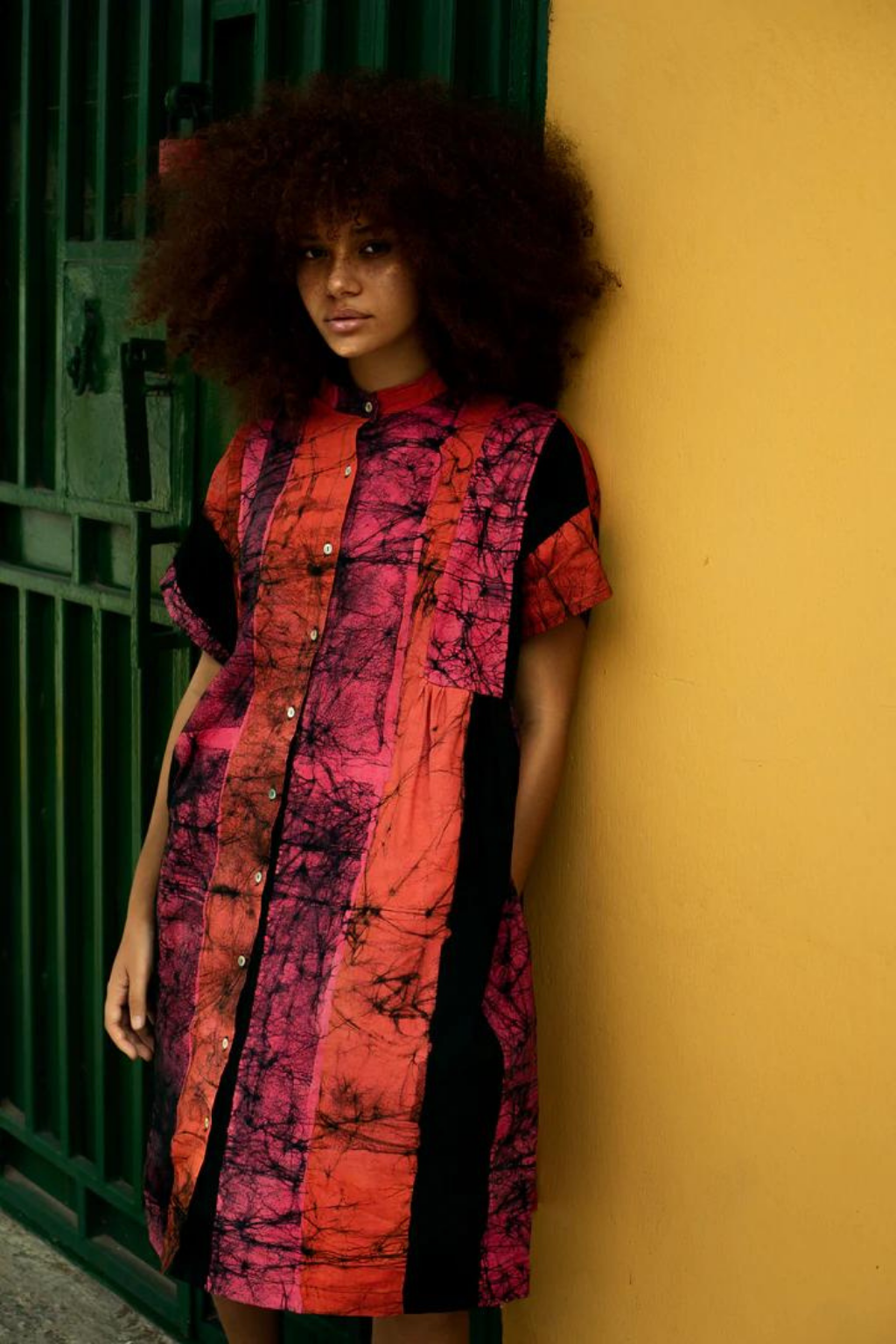 Bata Dress in Carmine