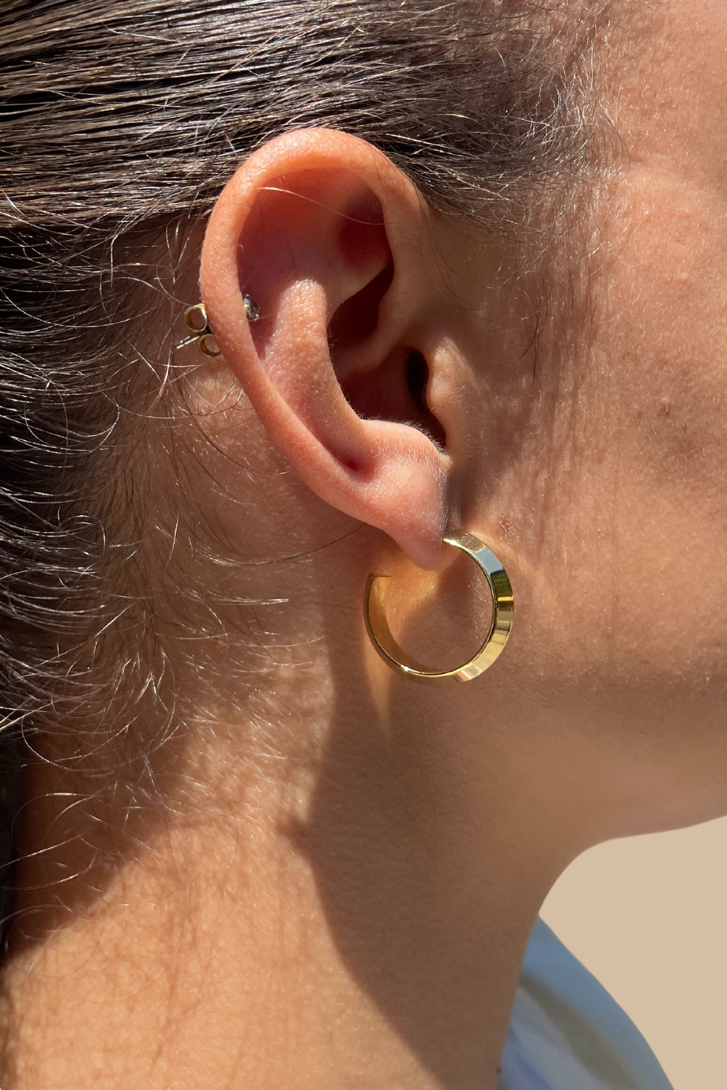 Mercer Hoops Shiny Gold