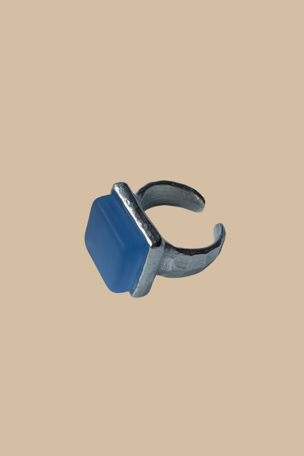 Periwinkle Cube Ring in Silver