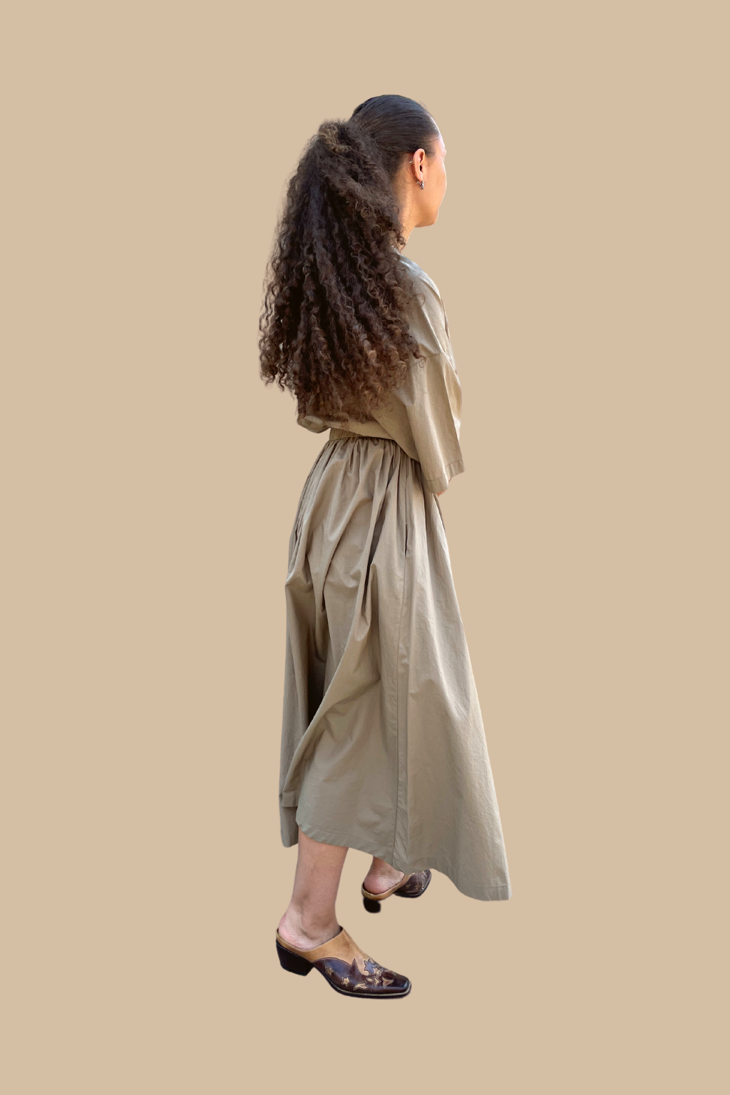 Pleated Dress, Clay