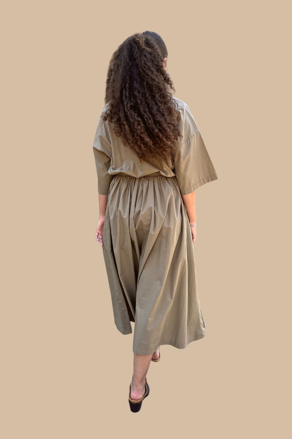 Pleated Dress, Clay