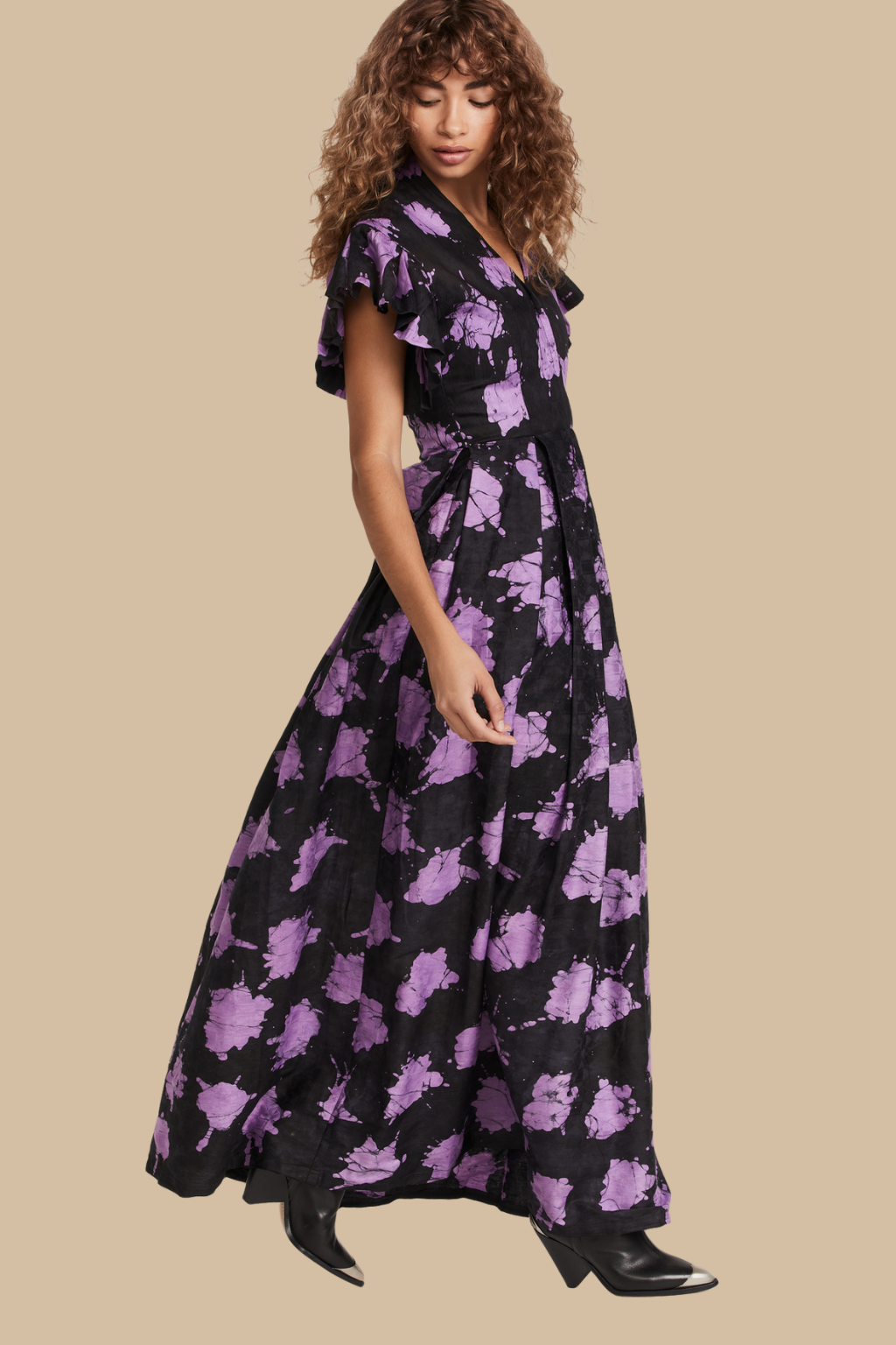 Dee Dress Black + Purple