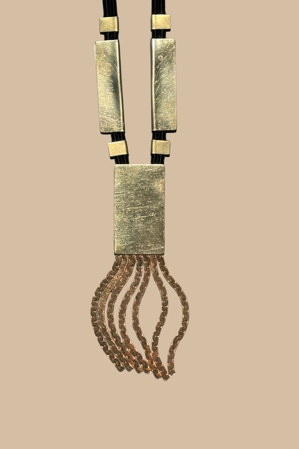 Brass Fringe Statement Necklace