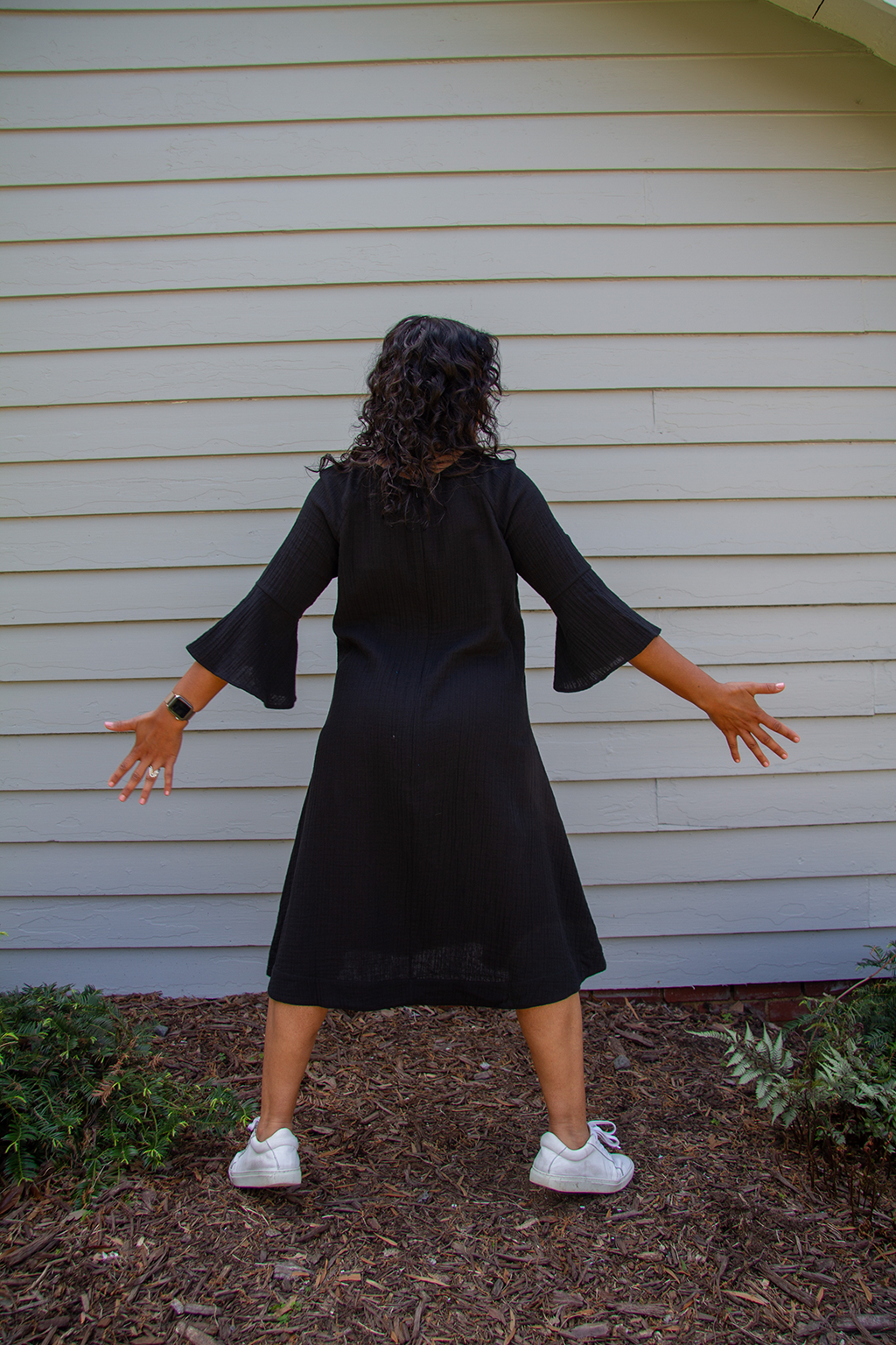 Cascade Dress, Black
