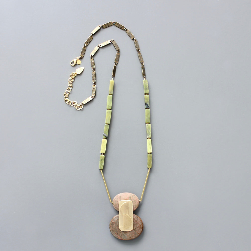31" Jade and Jasper Necklace