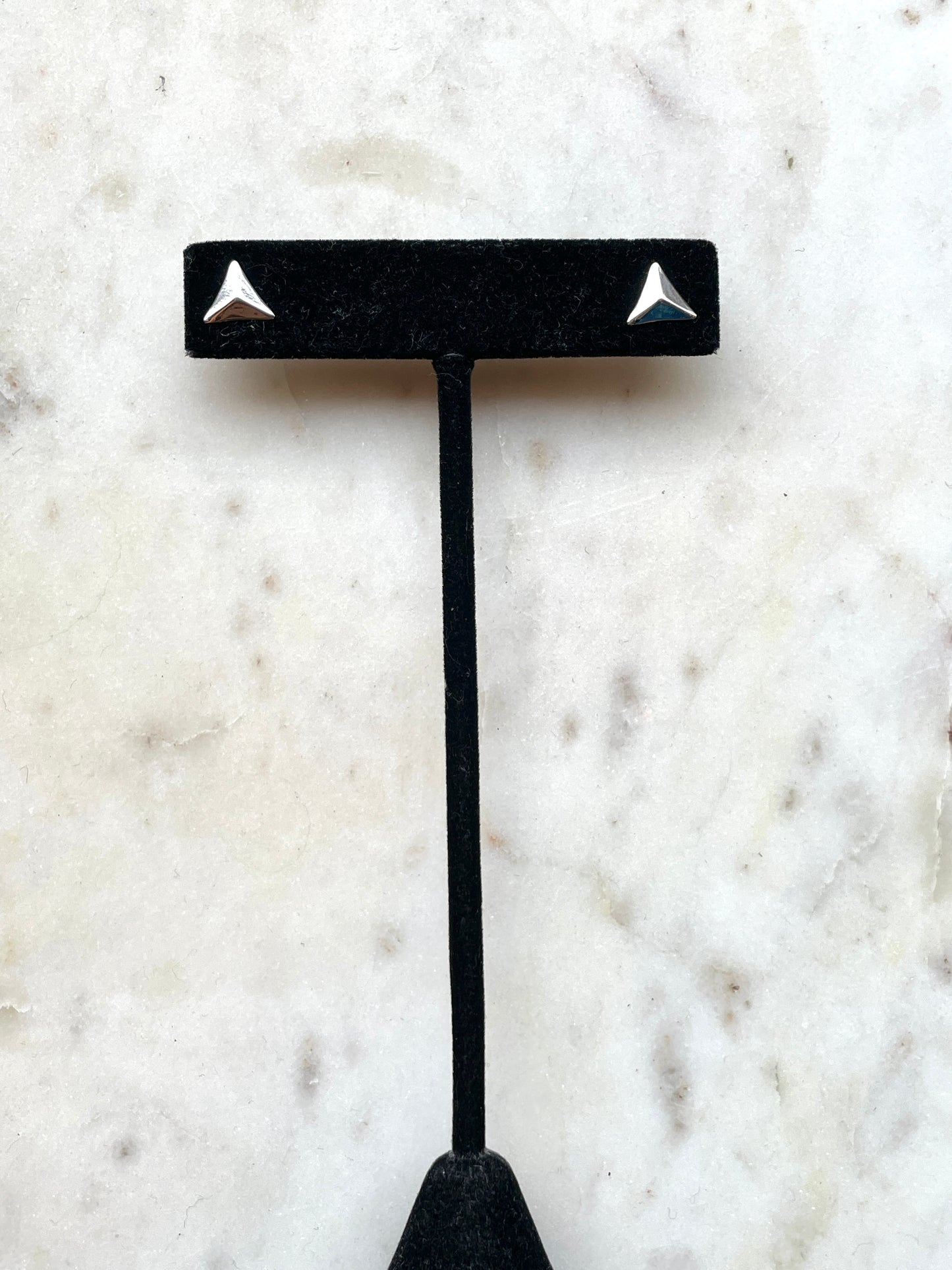 Pyramid Stud Earrings - Silver