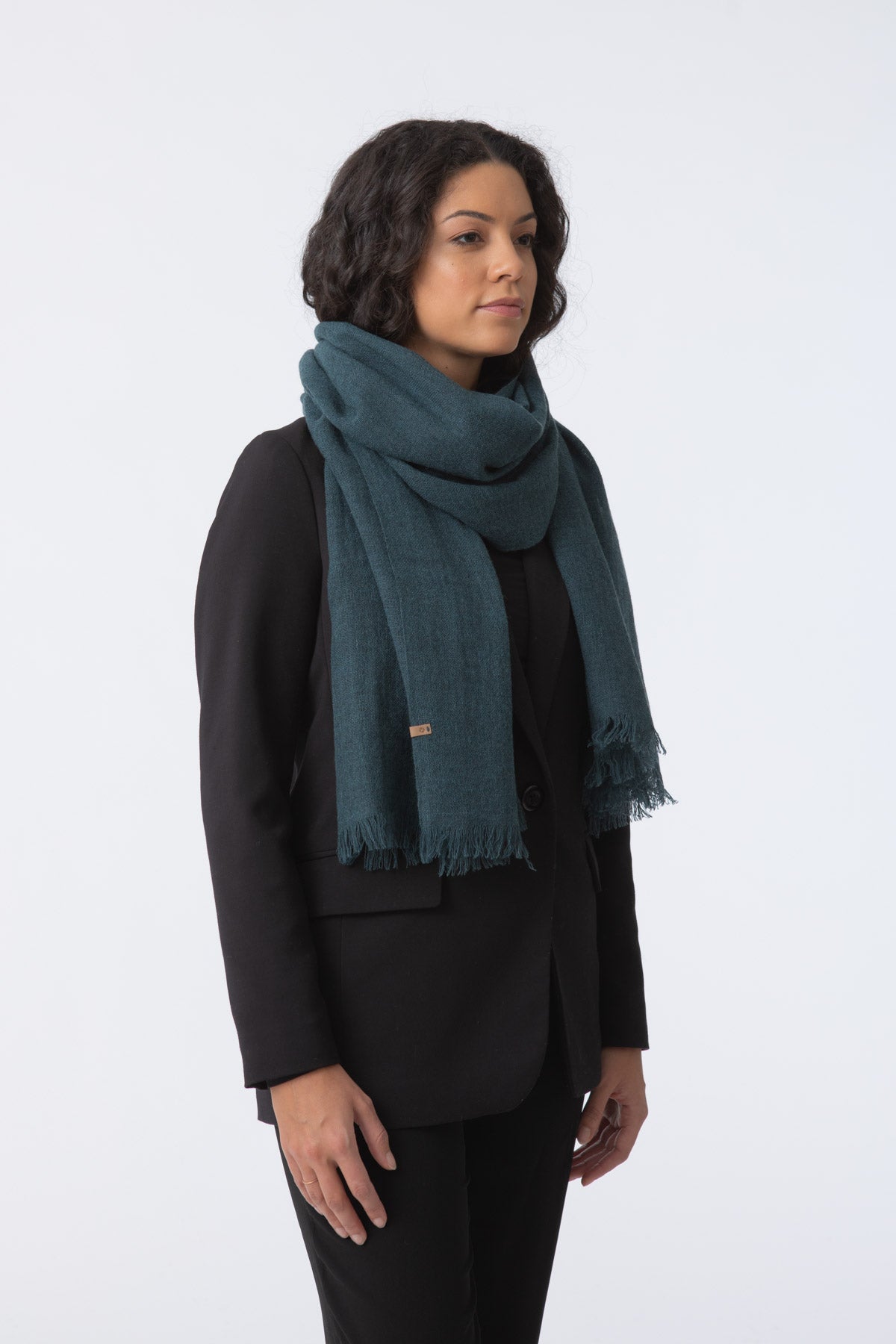 Merino Woven Scarf, Dragonfly Green