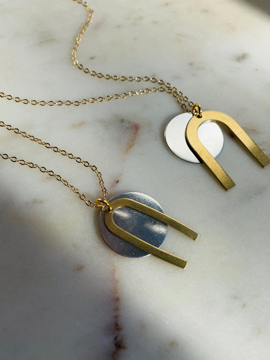Silver Brass Necklace Medium