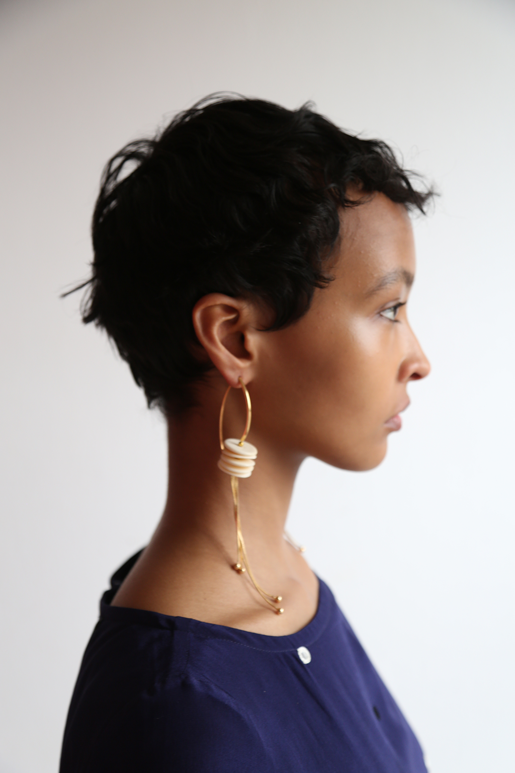 Ave Boat Dress in Blue Depth with Tikli