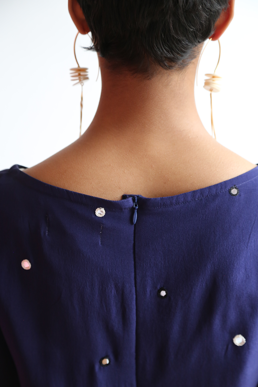 Ave Boat Dress in Blue Depth with Tikli