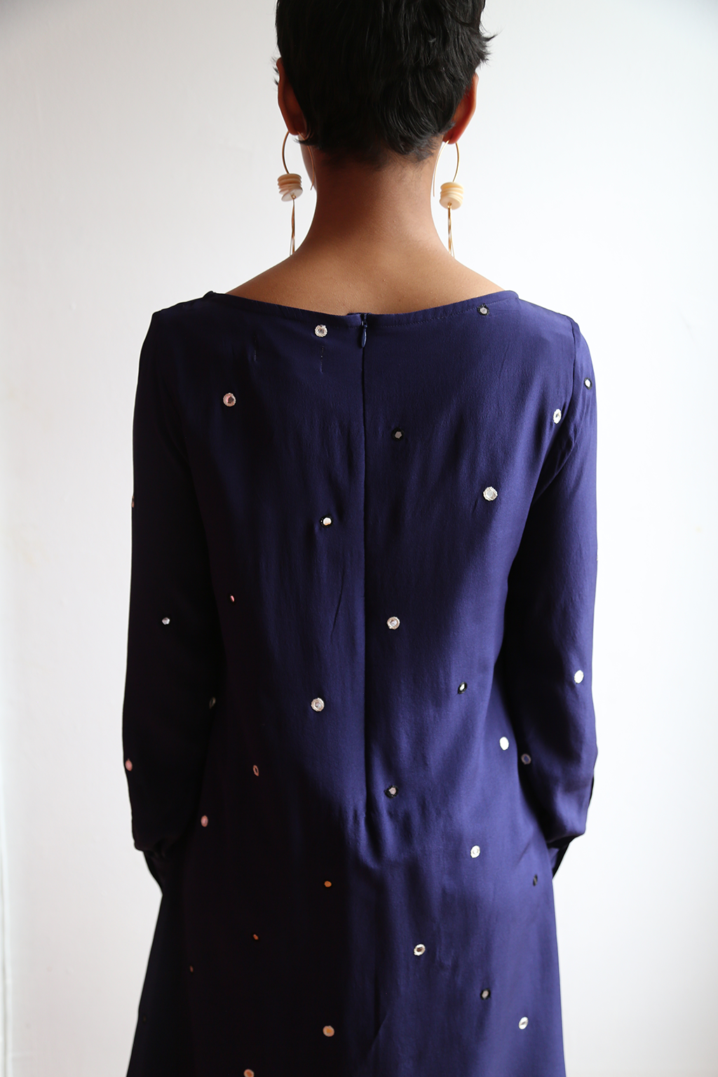 Ave Boat Dress in Blue Depth with Tikli