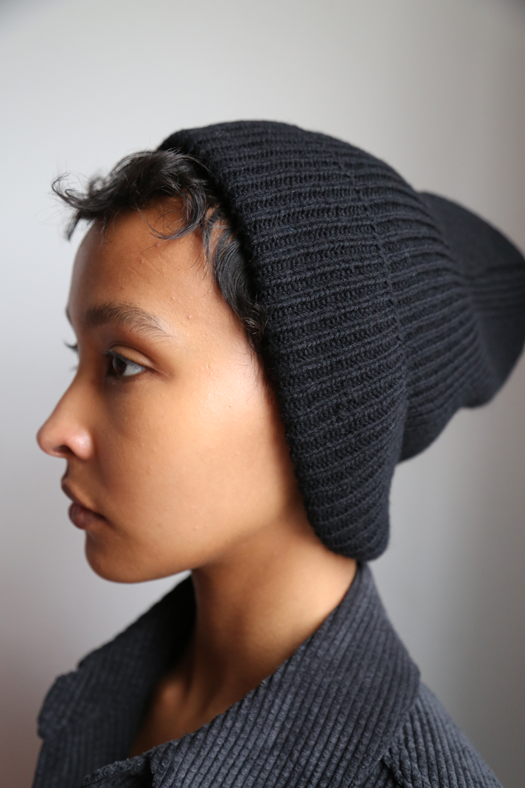 Merino Rib Hat, Black