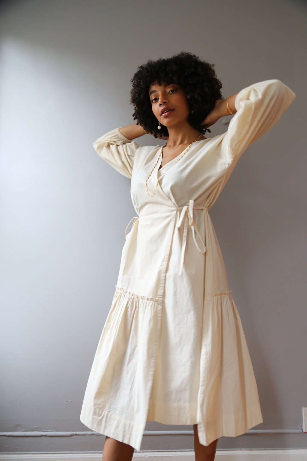 Veena Wrap Dress in Raw