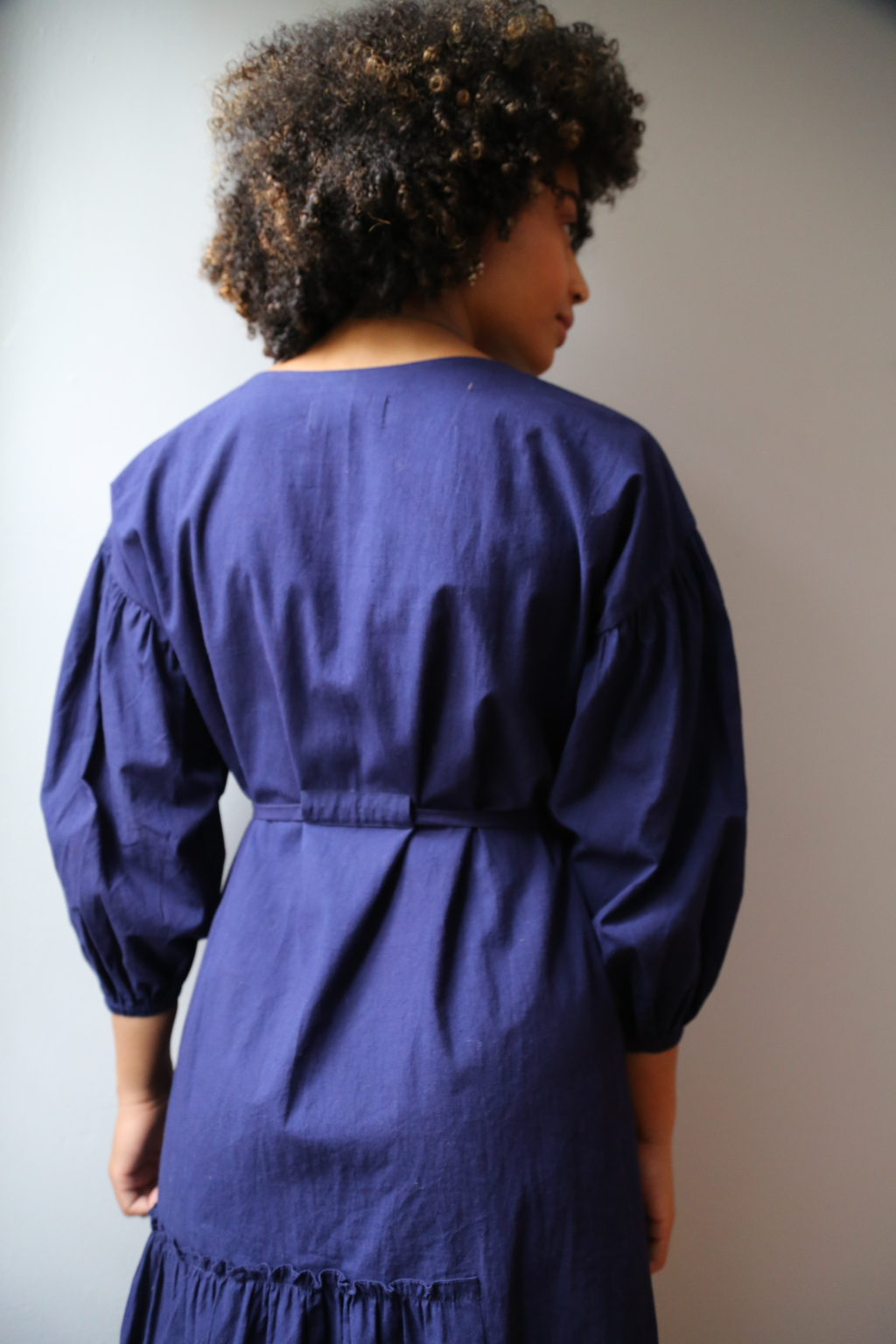 Veena Wrap Dress in Blue Depths