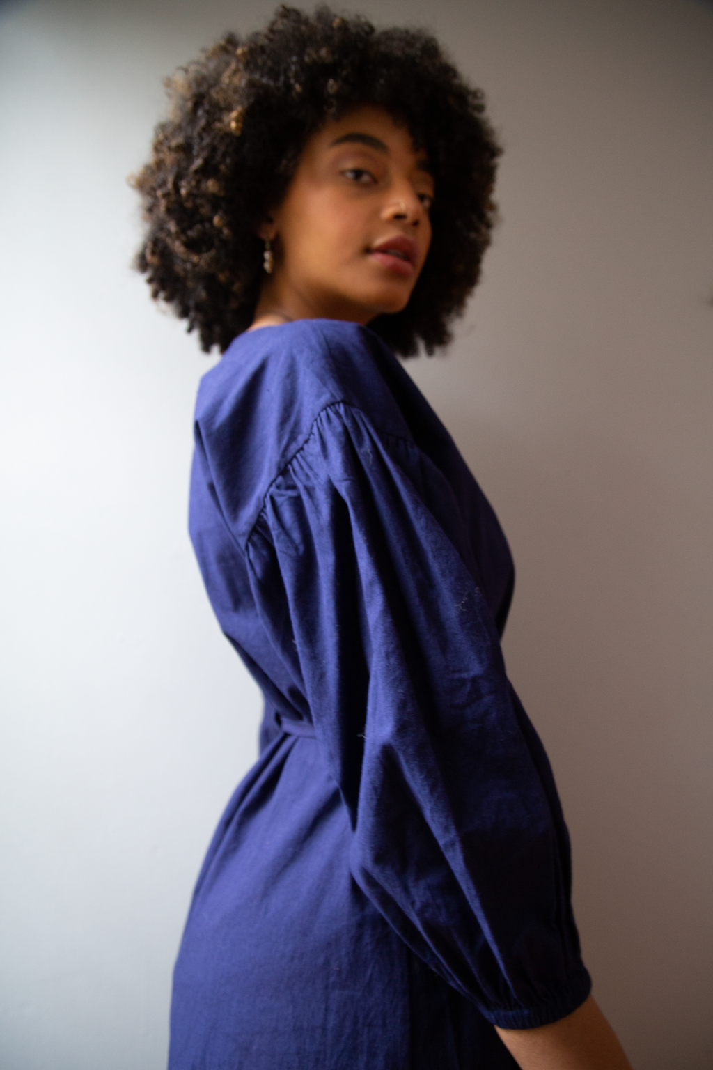 Veena Wrap Dress in Blue Depths