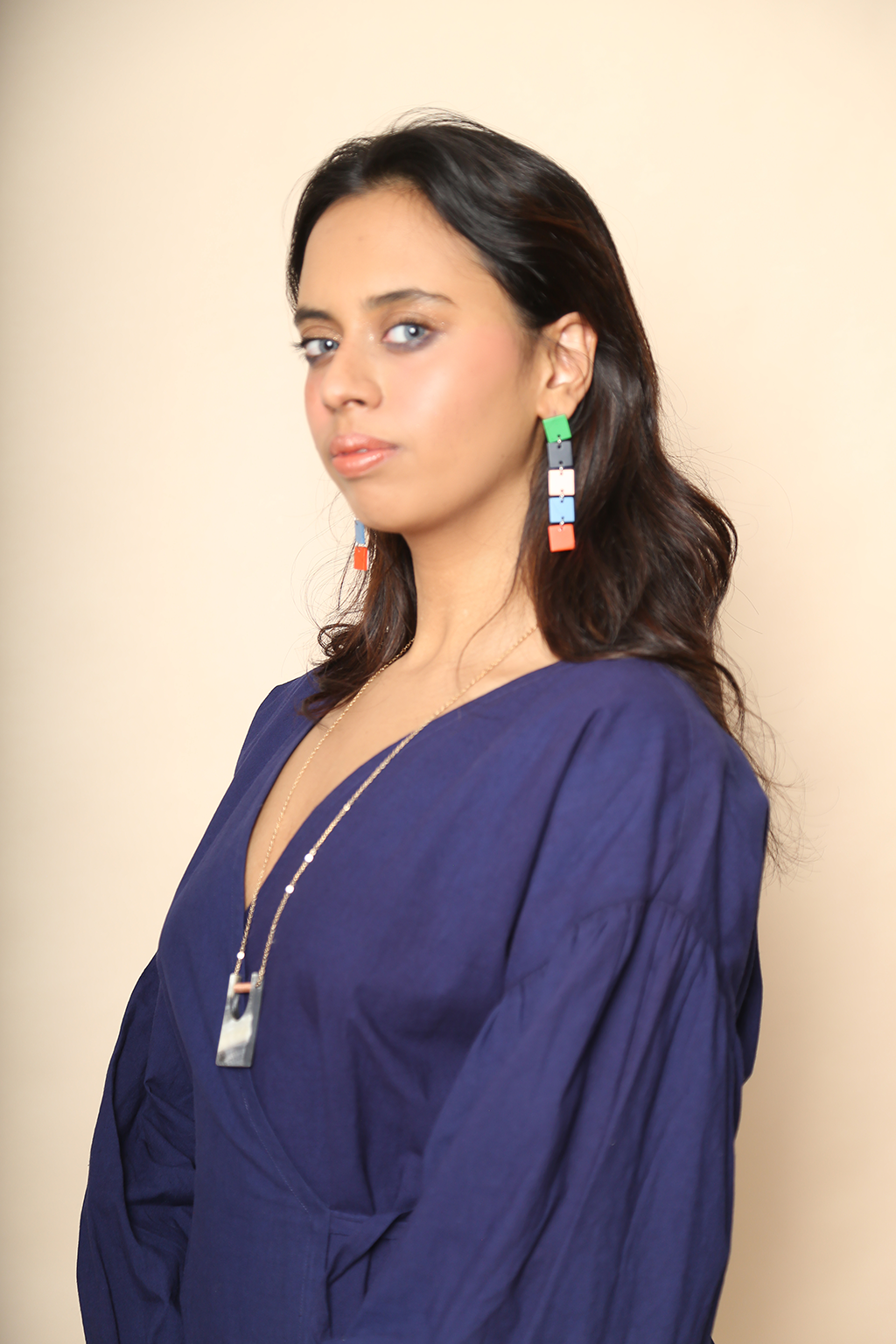 Veena Wrap Dress in Blue Depths