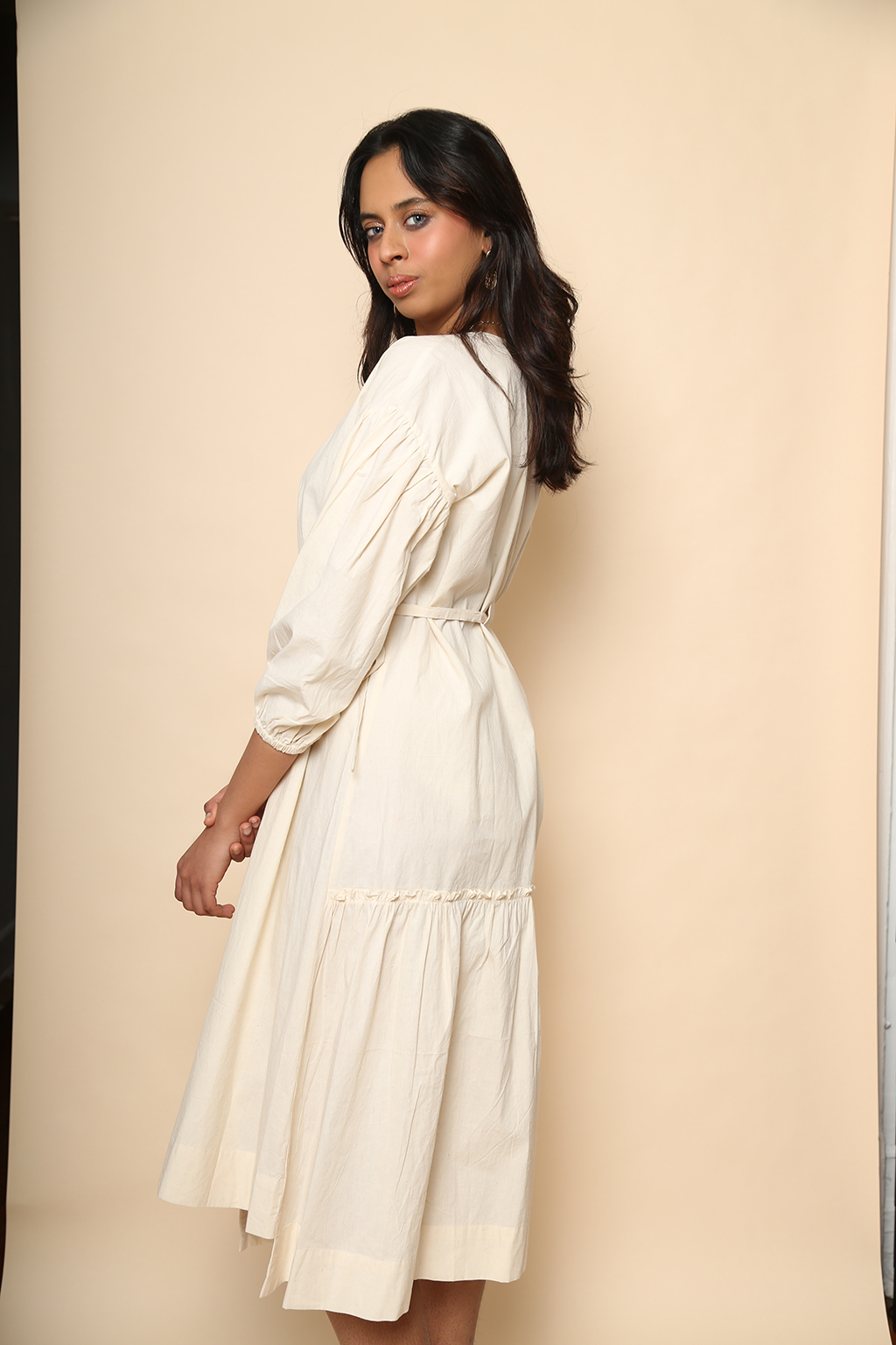 Veena Wrap Dress in Raw