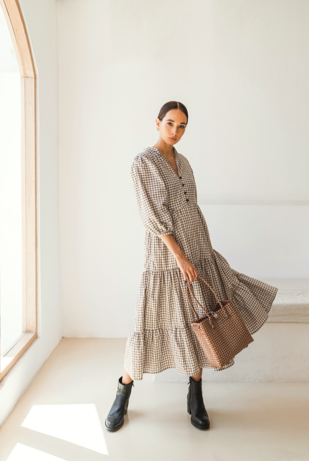 Amelia Gingham Maxi Dress