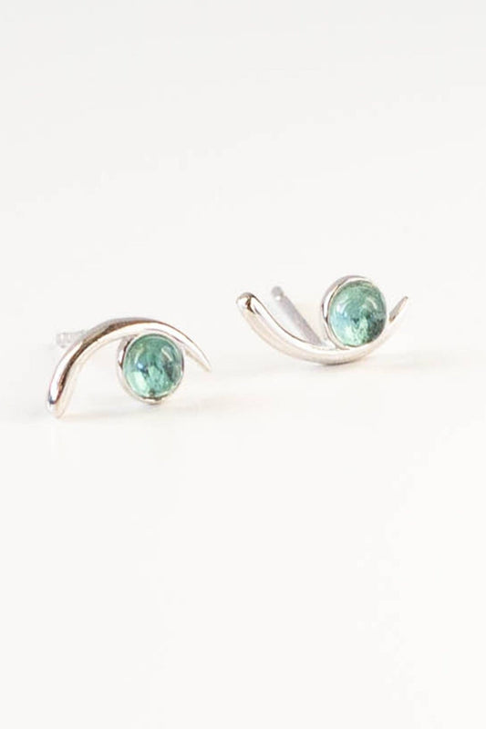 Tourmaline Cove Studs Silver