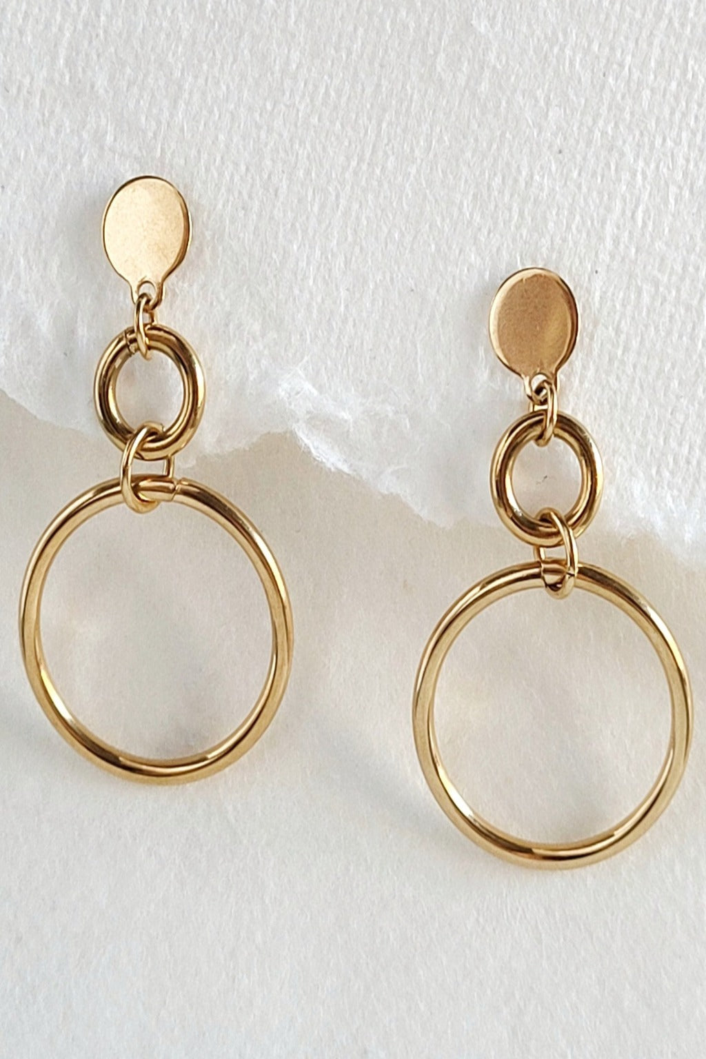 Gold Hoops Knocker Earrings