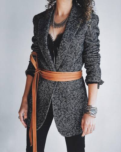 Midi Wrap Belt in Tan