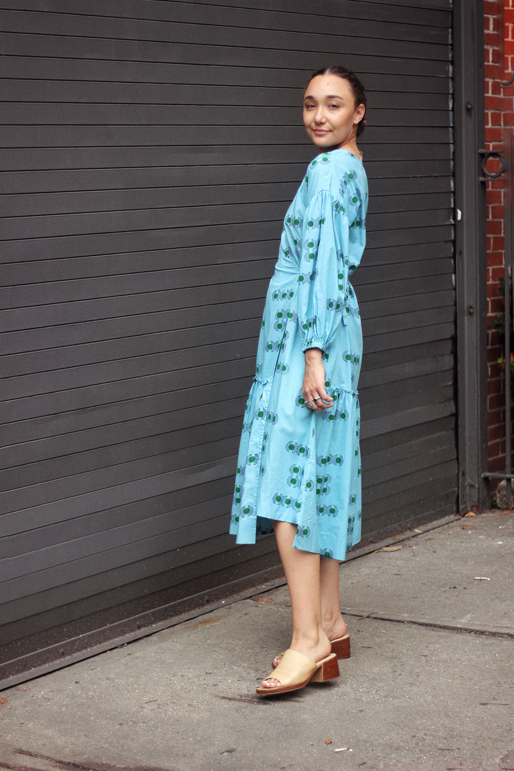Veena Wrap Dress in Mangrove with Slip
