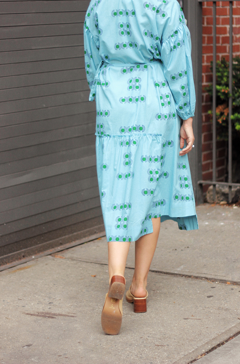 Veena Wrap Dress in Mangrove with Slip