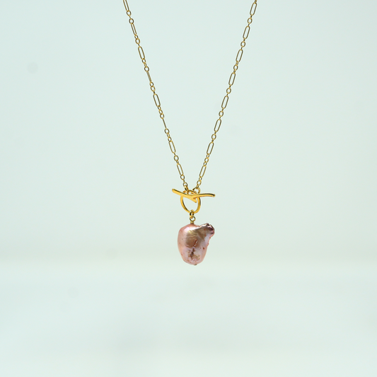 Pink Pearl Toggle Necklace