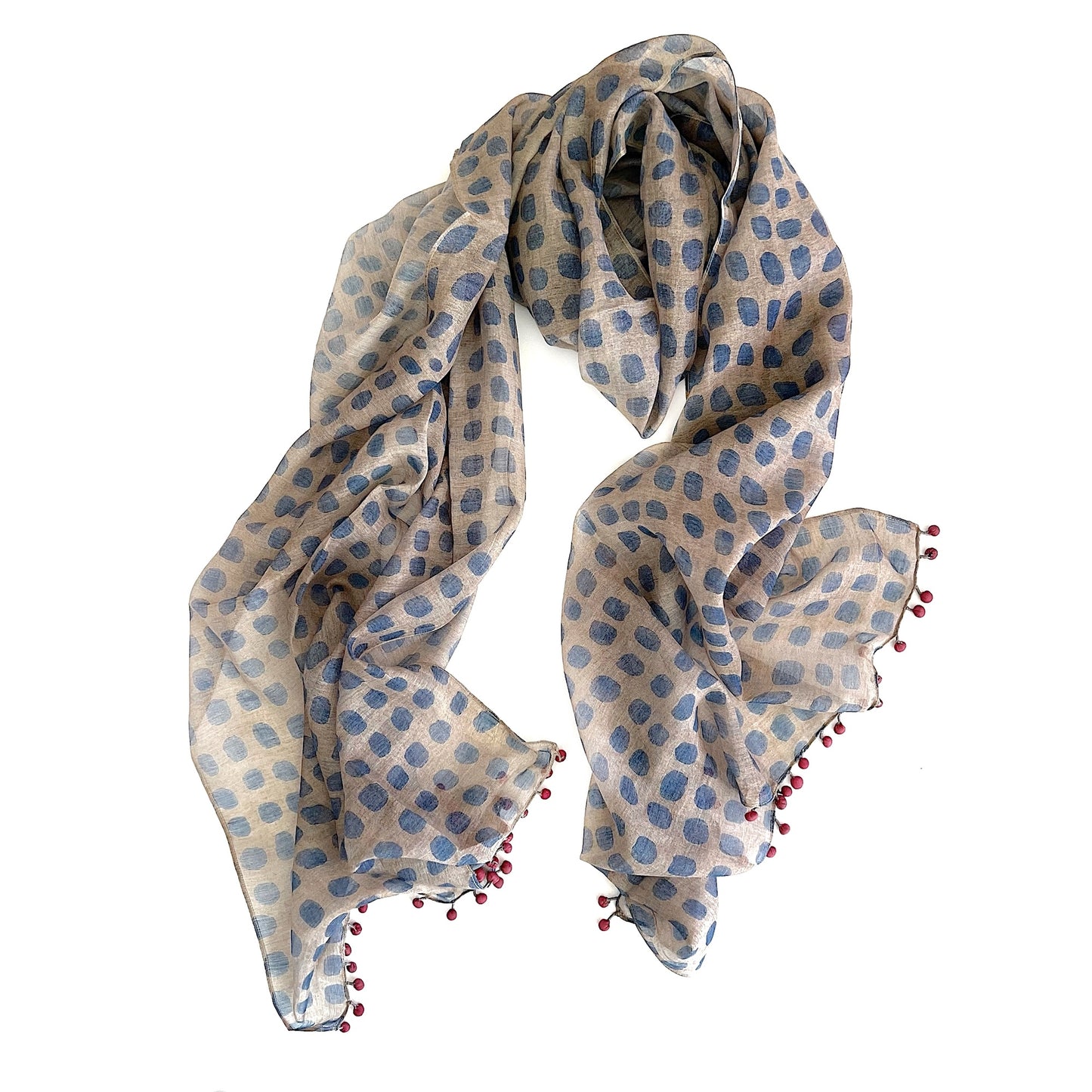 Cotton Silk Scarf in Hydrangea