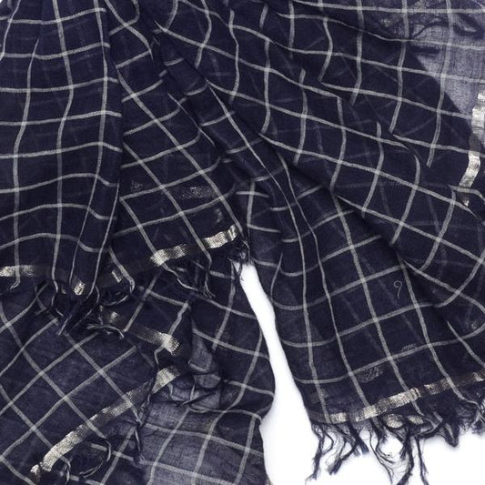 Windowpane Scarf - Navy