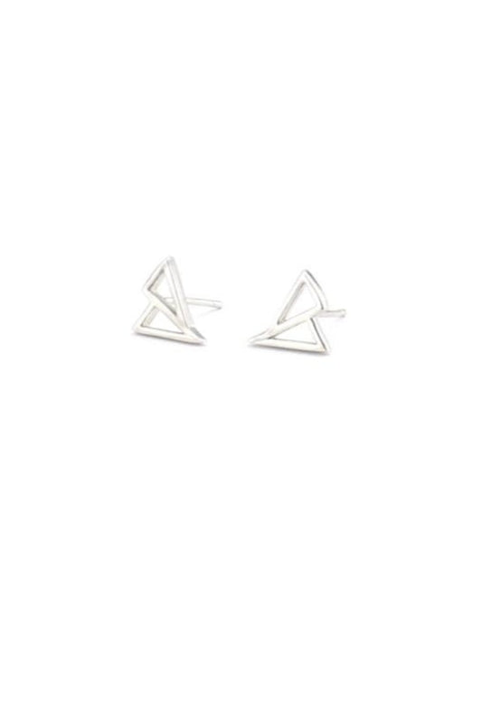 Cavo Triangle Studs in Silver