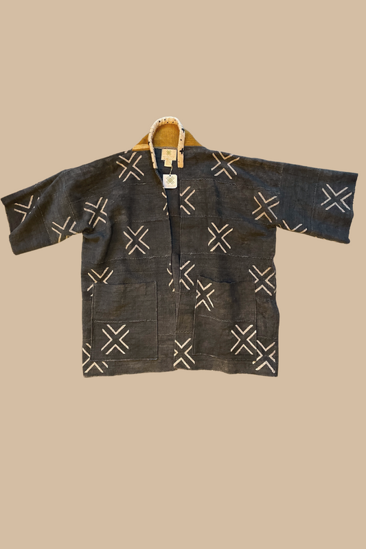 Harbor Jacket, Mudcloth - Navy Crosses