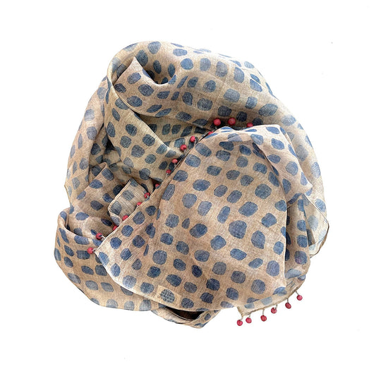 Cotton Silk Scarf in Hydrangea