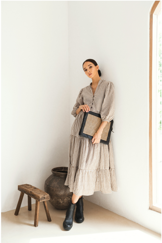 Amelia Gingham Maxi Dress