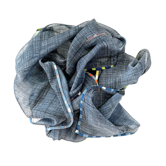 Cotton Silk Scarf in Eucalyptus