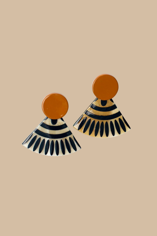 Navy Sunset Tile Earrings