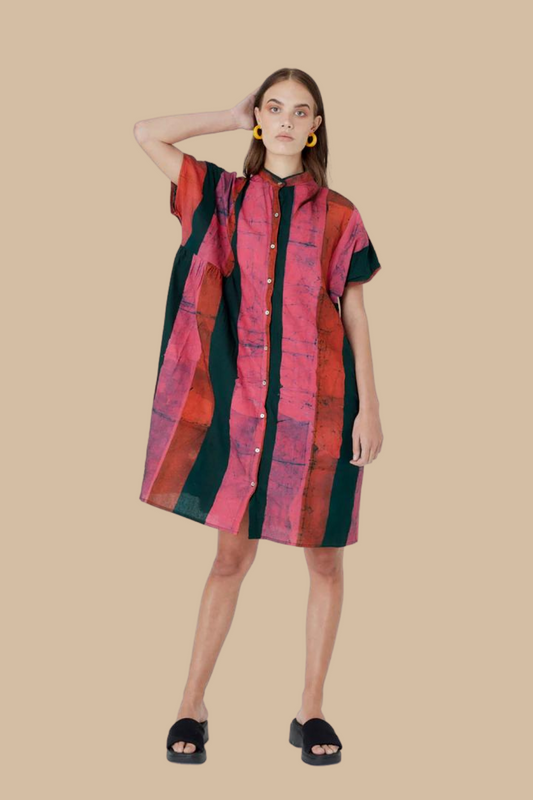 Bata Dress in Carmine