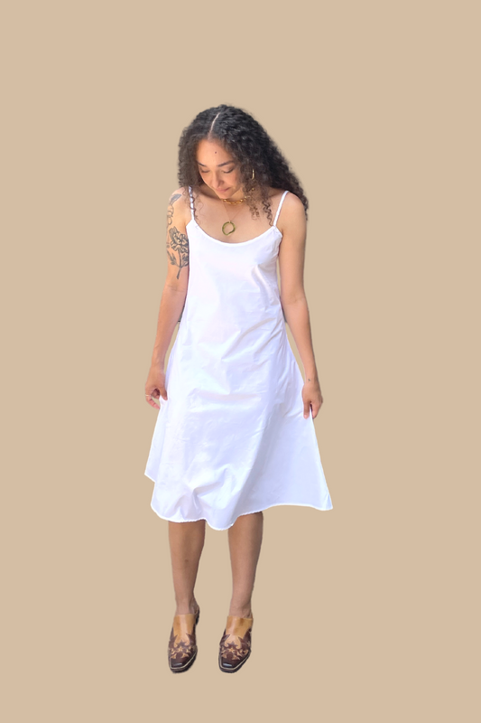 Bias Cut Cotton Slip in Jasmine White