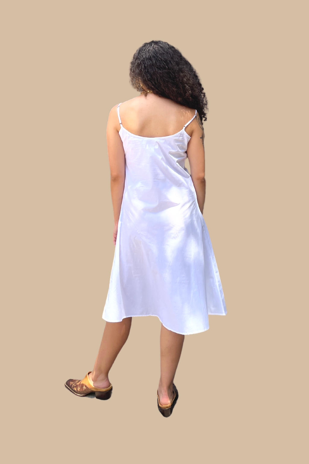Bias Cut Cotton Slip in Jasmine White