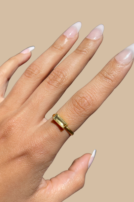 Citrine Baguette Ring