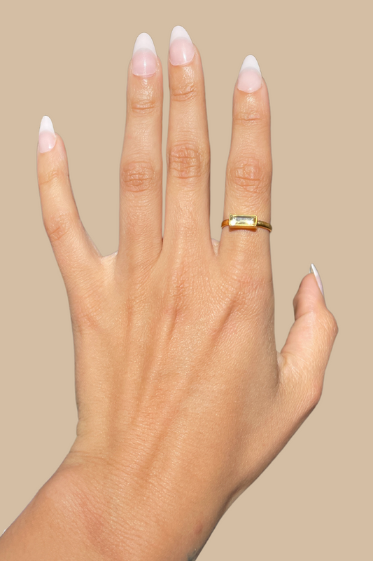 Citrine Baguette Ring
