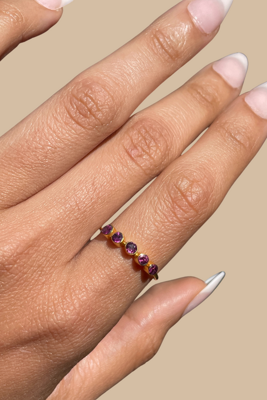 Five Stone Ring Garnet